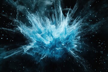 Celestial Explosion: A Symphony of Blue Nebula