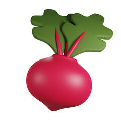 Beetroot 3D cute render
