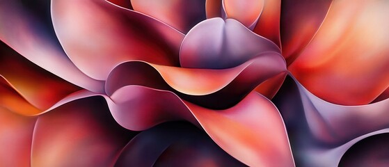 Fototapeta premium Abstract floral design with flowing shapes and vibrant colors.