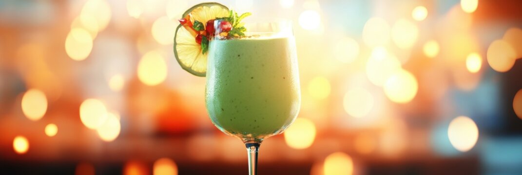 Refreshing Green Cocktail with Lime and Mint. Non-alcoholic month. Dry January is public health campaign