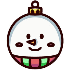 Christmas ball decoration with illustration of animal faces