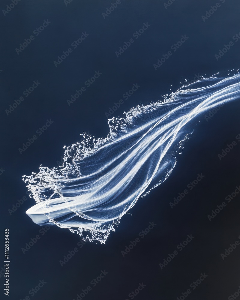 Aufkleber abstract flow of light and water creating stunning patterns in a deep blue background capturing the 
