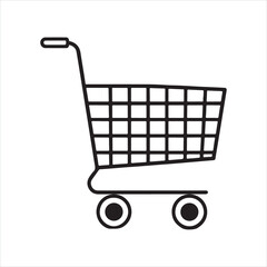 single one line Shopping Cart silhouette on white background
