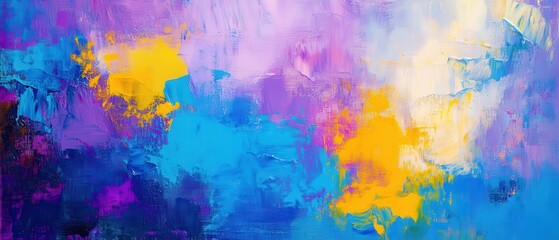 Fototapeta premium Abstract painting featuring vibrant colors and dynamic textures.