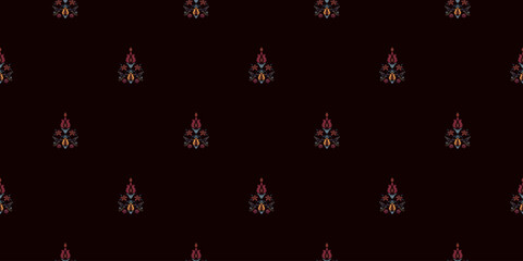 Motifs African boho paisley Floral Ikat pattern embroidery border. Ethnic ikat floral Ethnic Indian Pattern Ikat pattern Ethnic Pattern.Border indian floral Aztec embroidery border seamless patterns.
