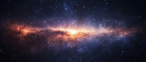 Naklejka premium A stunning view of a galaxy filled with stars and cosmic dust.