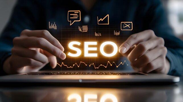 Mastering SEO: A digital marketer optimizes search engine optimization metrics for improved online visibility and higher rankings.