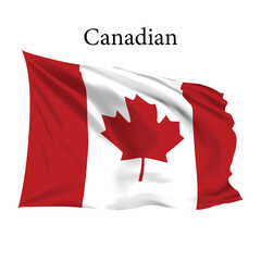 Canada Flag vector, Realistic Canada flag illustration