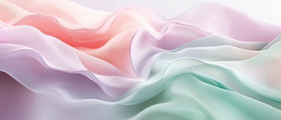 Obraz premium Soft, flowing fabric in pastel colors creating a serene atmosphere.