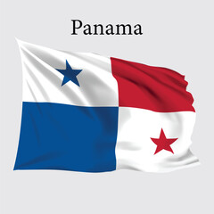 Panama Flag vector, Realistic Panama flag vector and illustration