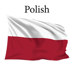 Polish Flag vector, Realistic Polish flag vector and illustration