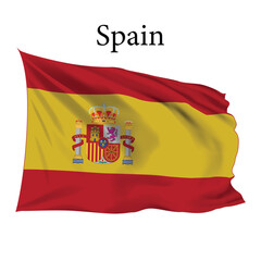 Fototapeta premium Spain Flag vector, Realistic Spain flag vector and illustration