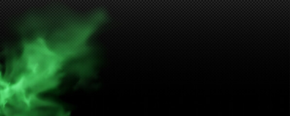 Green toxic steam, smoke or fog.