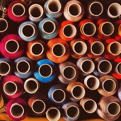 Colorful Threads and Sewing Accessories Collection