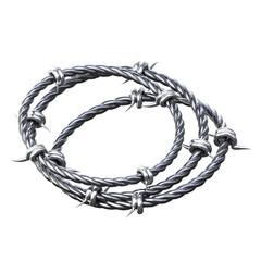 Barbed Wire 3D Icon, often used for defense and barriers.