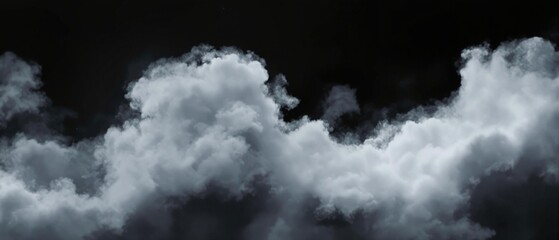 Obraz premium Beautiful white mist effect spreading across a black backdrop, magic, climate crisis , smoky fog, weather condition, dreamlike