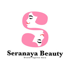 Letter S Beauty Woman Face Logo,for salon, spa, cosmetic, fashion, makeup, boutique and beauty clinic business