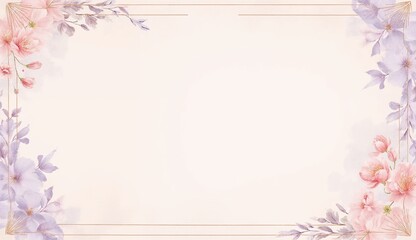 Fototapeta premium Geometric Floral Border with Gold Accents