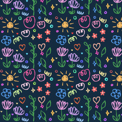 seamless pattern with flowers