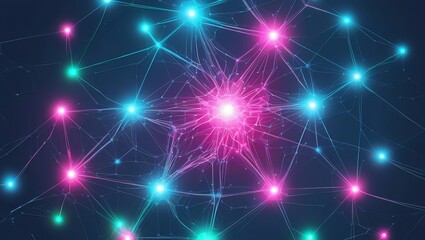 An abstract illustration of a futuristic neural network, with glowing, interconnected points forming a vast, intricate web