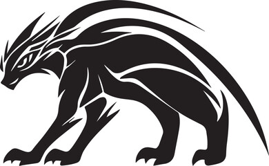 Silhouette of stylized animal logo
