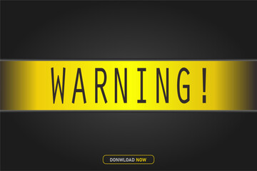 Caution warning tape with yellow and black stripes. Realistic crossed tape for construction area, crime scene or danger zone. Police warning crossed ribbon at transparent background. Vector.
