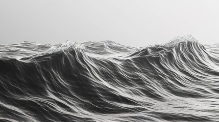 Monochrome waves cresting in detail.