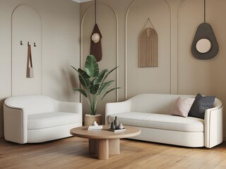  Minimalist interior design of modern living room