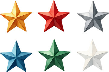 Colorful star decorations arranged for festive celebrations during holiday season
