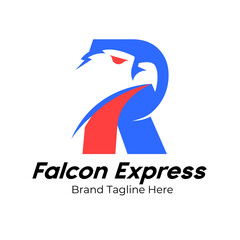 Logo Letter R Eagle ,Logo For Transportation,Delivery,Shipping and Express Delivery Business
