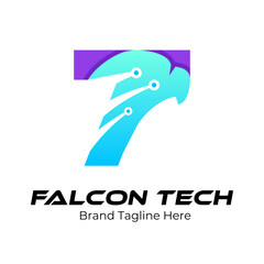 Letter T Tech Eagle Logo, Logo for innovation,technology and digital business