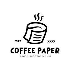 Coffee and Paper logo,modern and minimalist logo