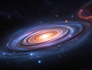 Breathtaking image of whale and hook galaxies merging in deep space, whale galaxy, cosmic, celestial, space