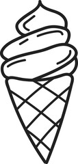 Minimalist ice cream design doodle hand-drawn illustration