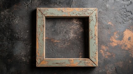 A rustic square pine frame with a lightly weathered appearance, floating on a transparent background for vintage-inspired projects.