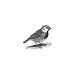 Fototapeta premium Sparrow silhouette vector illustration captures the grace of this iconic bird in a striking. Sparrow silhouette vector style illustration.