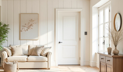 modern cozy hallway in light colors