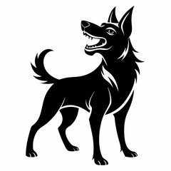 Playful Bark vector silhouette black design white background