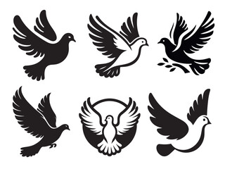 Fototapeta premium Dove silhouette vector art 