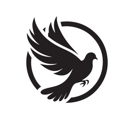 Fototapeta premium Dove silhouette vector art 