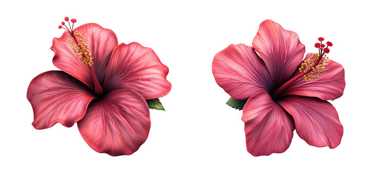 Pink flower - 3D Set Isolated On Transparent Background PNG