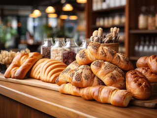 Assorted Freshly Baked Breads Display