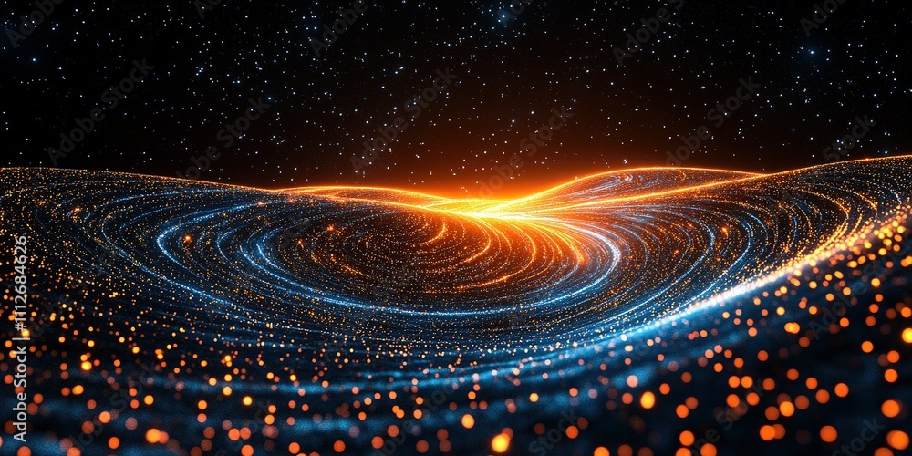 Poster cosmic waves of light create a mesmerizing spectacle in a starry expanse