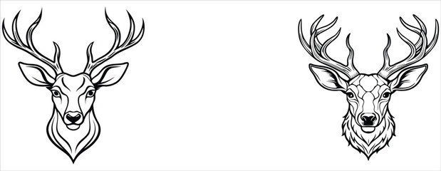 The deer head logo silhouette is simple and elegant