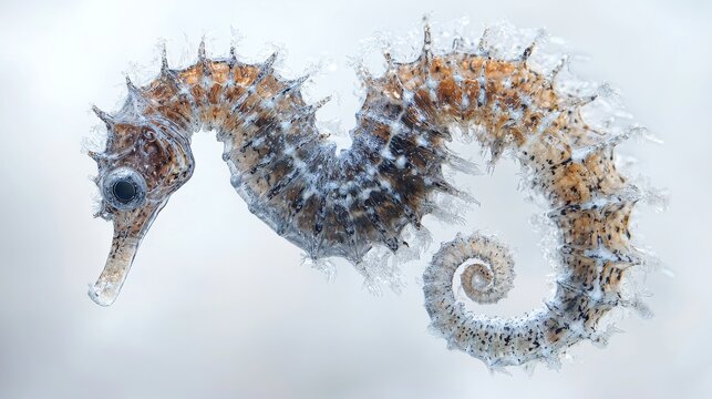 A detailed image of a seahorse showcasing its unique shape, intricate textures, and subtle coloration, highlighting its beauty and elegance in marine life.