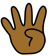 Finger counting number four