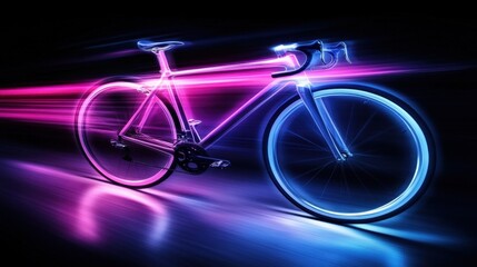 Fototapeta premium Energizing Bicycle Branding Mockup with Vibrant Motion Trail Effects