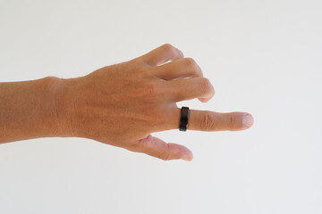Black Tracker Smart Ring, Step Counter for Walking, Heart Rate Blood Oxygen Calorie Sleep Tracker...