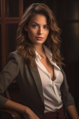 Fototapeta premium confident women businesswoman Generative AI