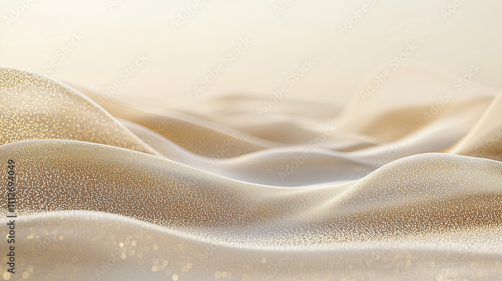 Poster a soft, shimmering fabric undulates, capturing light with a delicate sheen, creating an ethereal and